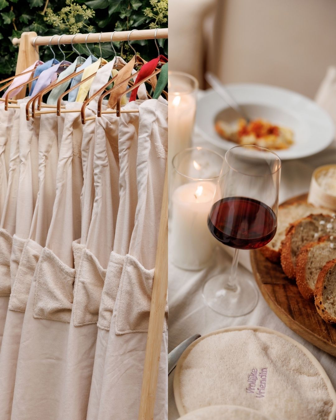 Kerstdeal: vrolijk schort rood & pannenlappen