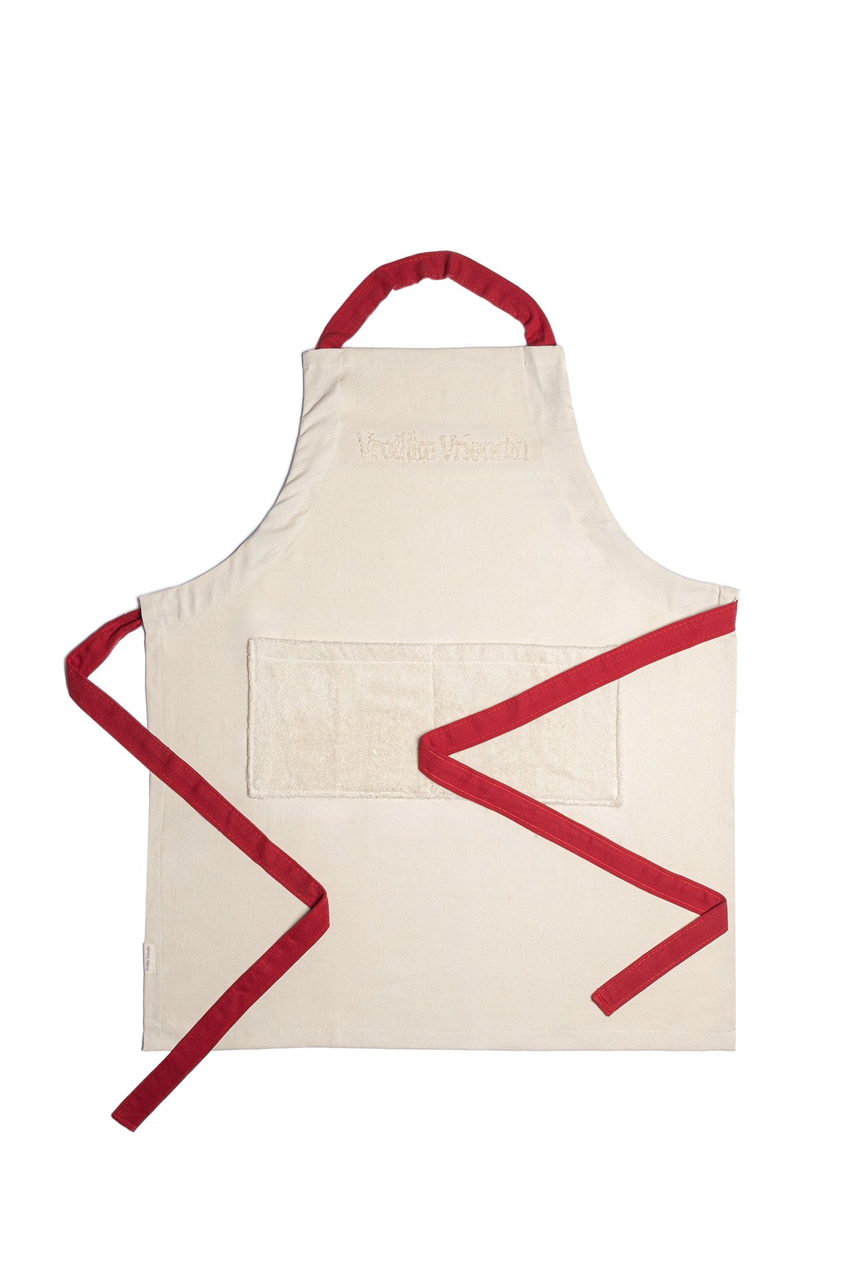 Vrolijk schort - band wijnrood