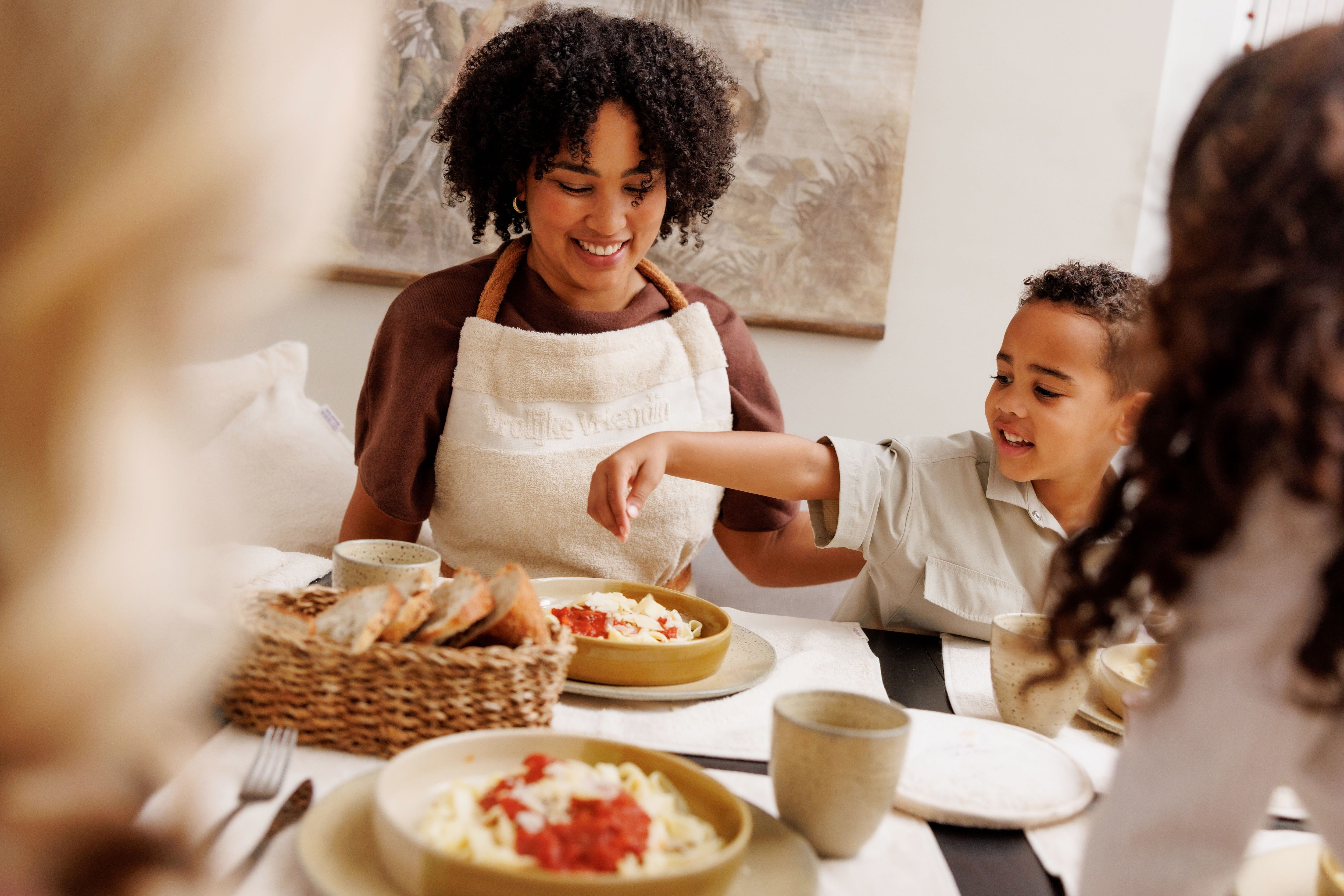 Comfy schort met camel band